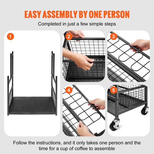 VEVOR Garden Tool Storage Rack with Wheels Garage Organizer 16 Slots with Hooks — image 5