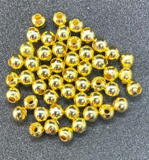 Gold 3mm / 4mm Metal Fly Tying Beads - 4mm - Lure Fly Fishing