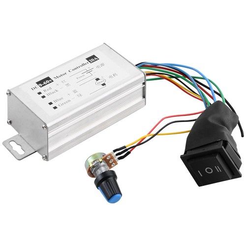 DC 9-60V 12V 24V 36V 48V 20A PWM Motor Speed Controller CW CCW Reverse Switch UK
