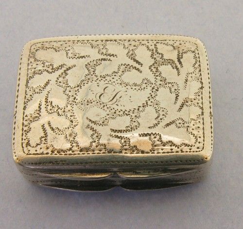 Georgian Solid Sterling Silver Vinaigrette Birmingham 1825