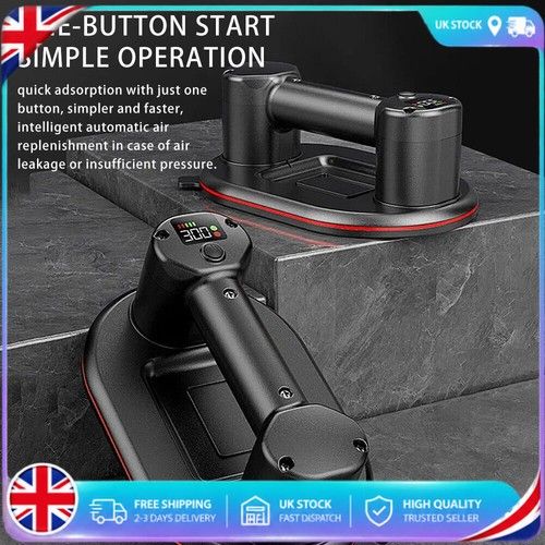 300KG 4000mAh Electric Vacuum Suction Cup Heavy-Duty Suction Lifting Tools UK