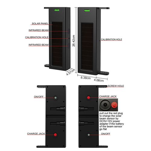 Htzsafe Solar Wireless Driveway Alarm System No Wiring No Need Replace Battery — image 9