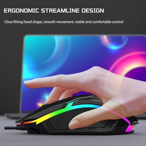 NEW WIRED USB OPTICAL MOUSE FOR PC LAPTOP COMPUTER ANDROID BOX SCROLL RGB LED UK — image 3