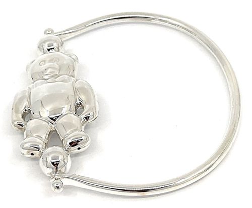 Spinning Baby Rattle Teddy Bear Edwardian Style 925 Sterling Silver English — image 8