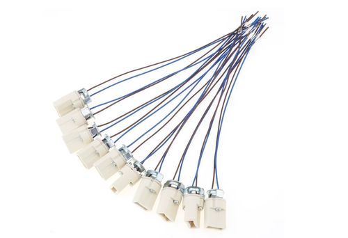 2 x G9 Base Ceramic Socket Lamp Holder Cable Halogen Bulb LED Light Fitting UK — image 3