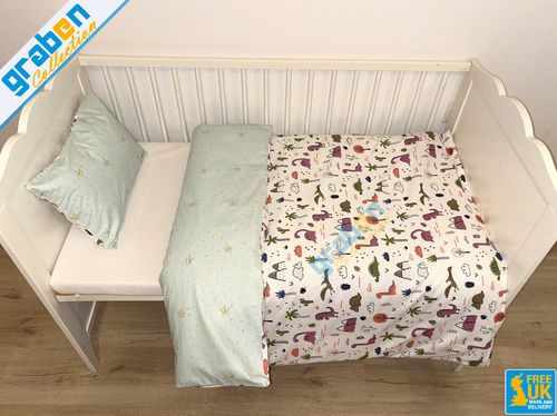 100% COTTON BEDDING SET FOR Toddler Bed Cot Bed Duvet Cover&Pillowcase 120x150cm — image 3