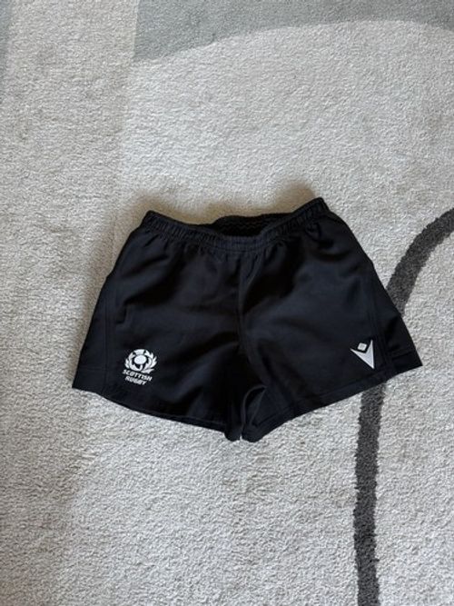 Men’s Black Macron Scotland Rugby Shorts Medium Excellent Condition