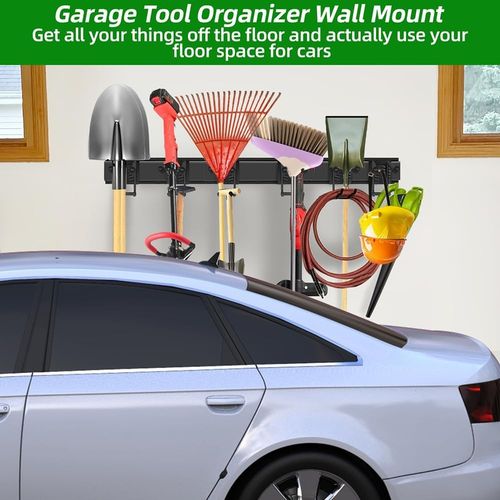 Garage Garden Tool Holder Storage Rack Shed Wall Mounted Organiser Long Hooks — image 7