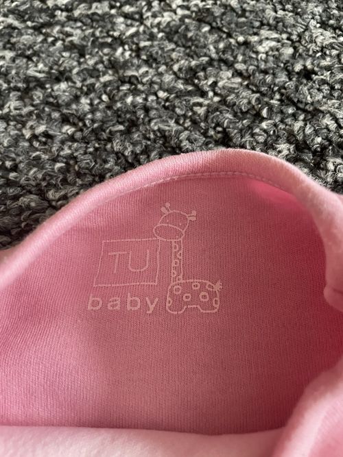 TU Baby Pink Long Sleeve Top Embroidered Baby Cheetah Flower Size 3-6 Months — image 2