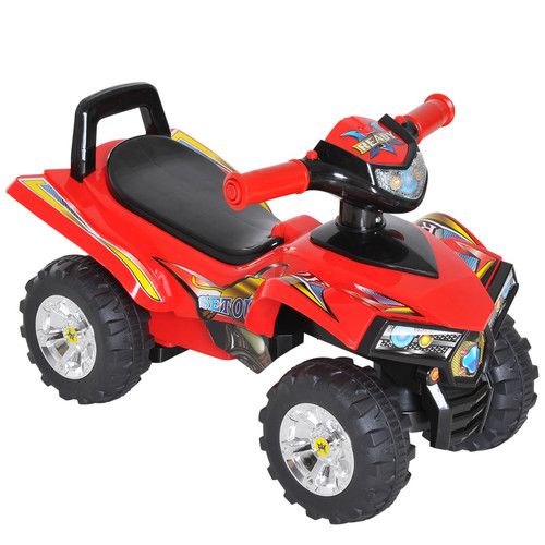 HOMCOM Kids Ride On Quads Boys Girls LED Lights Horn Music Toys 4 Wheels Red