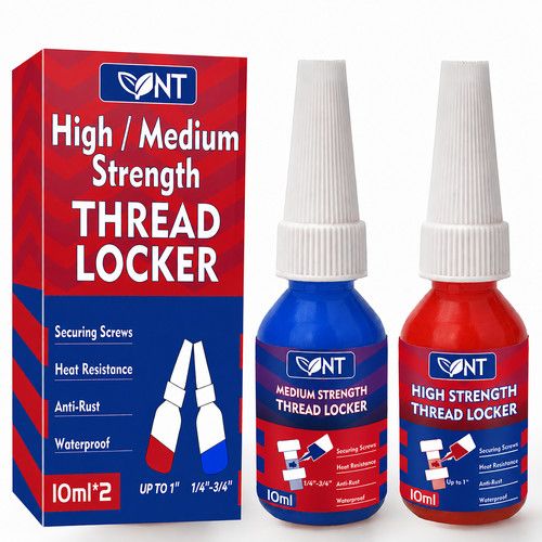 Threadlocker Blue & Red 10ml x2 Medium & High Strength Thread Lock Glue