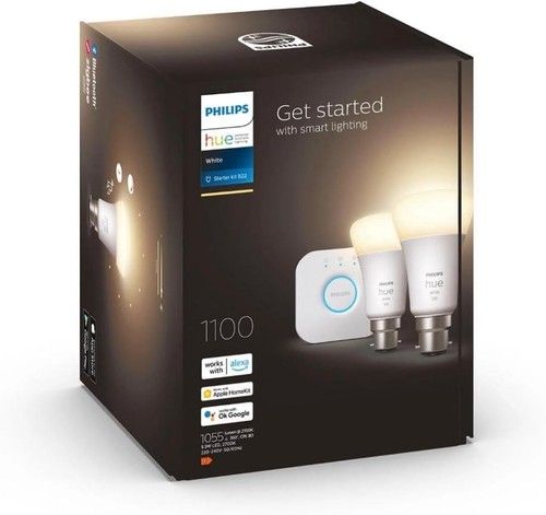 Philips Hue B22 LED A60 Smart Lighting Starter Kit – Cool White & Warm White