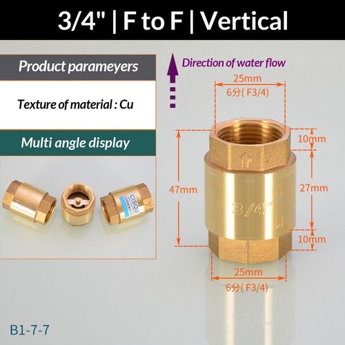 1/2" 3/4" 1" Inch Non-Return Valves Male Female Copper Swing-Check Valves BSP
