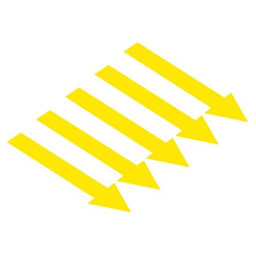 5x1.2" Arrow Sticker Directional Sign PVC Adhesive Floor Decal, Yellow 20Pcs