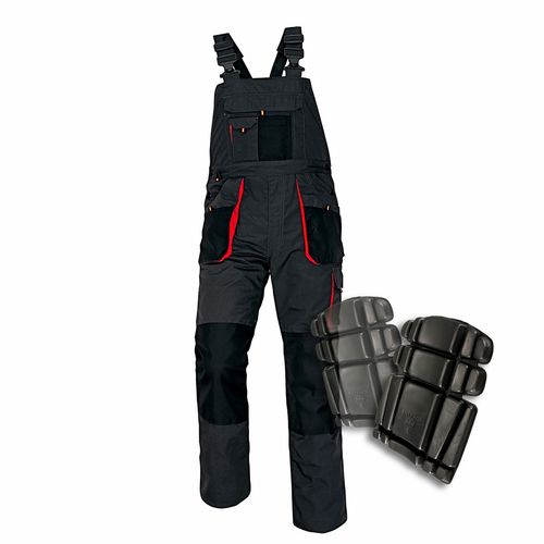 NEW Bib & Brace Overalls Mens Work Trousers Knee Pad Dungarees Multi Pocket UK — image 1