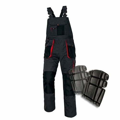 NEW Bib & Brace Overalls Mens Work Trousers Knee Pad Dungarees Multi Pocket UK