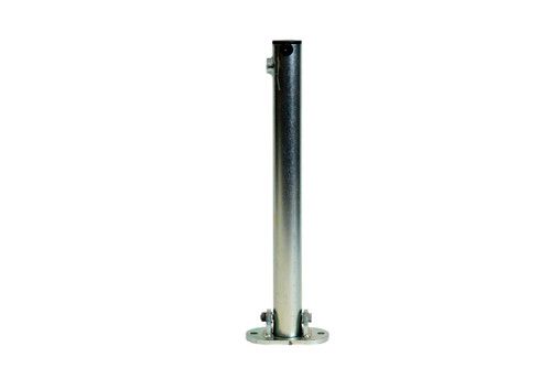 Lockable Parking Barrier - Silver Steel Folding Security Post Security Bollard