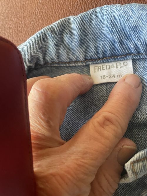 FRED+FLO Baby Blue Denim Jacket 18-24 Months Button Front Pockets Long Sleeve — image 2