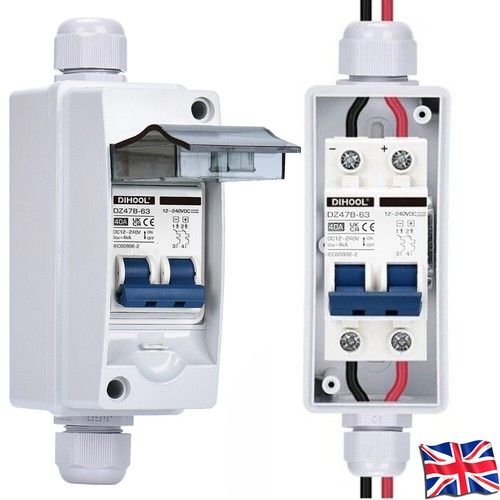 Solar Disconnect Switch DC12-240V 40 Amp Circuit Breaker with PV Combiner Box
