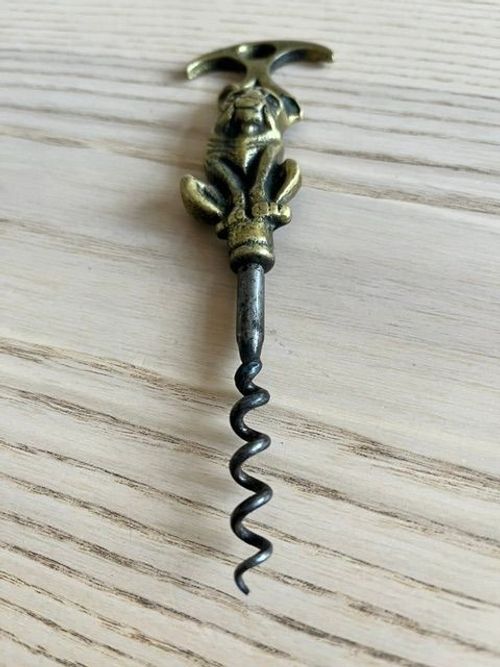 Early C20th Vintage Brass Corkscrew — image 1