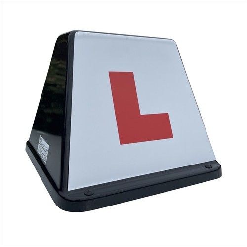 Driving School Roof Sign 'Legal L' Black - Magnetic Learner Instructor FREE P&P