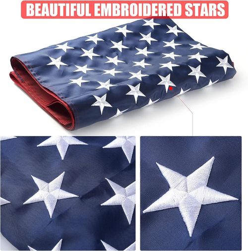 US American Flag 3x5 Quality Made USA Flag Embroidered United States Flag — image 2