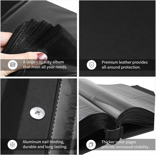 Photo Album 6 X 4 600 Pockets Photos, Black Leather Cover, Extra Large Capacity — image 5