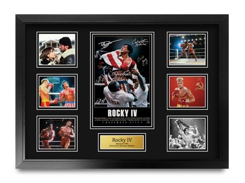 Rocky 4 Signed Large A2 Framed Printed Autograph Memorabilia Gift