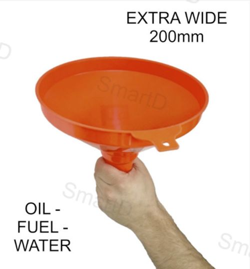 Large Oil Fuel Funnel 200mm Extra Wide Petrol Diesel Water Pour Plastic Funnel