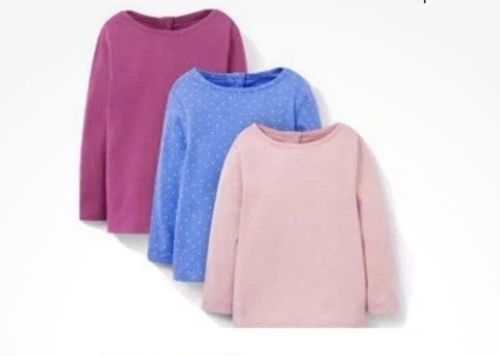 3x Girls JOHN LEWIS Pure Cotton Long Sleeve Tops  Age 9-12 Months *BNWOT* — image 2