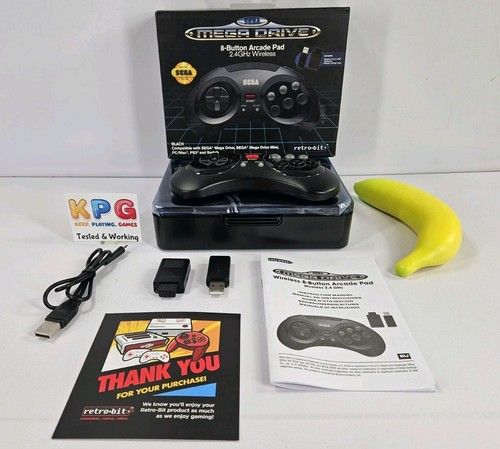 RetroBit Official Sega Mega Drive 8 Button Wireless Controller- Tested & Working