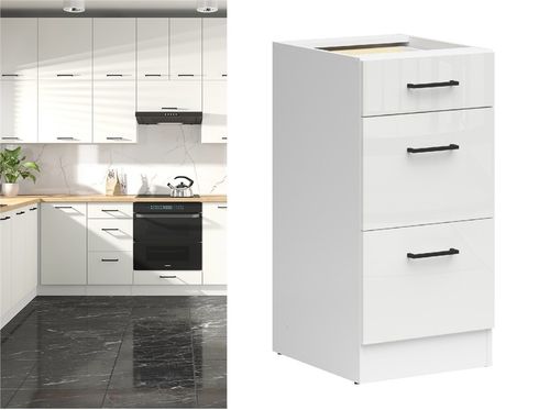Corner Kitchen Set 11 Units Complete DIY Fitted Cabinets White Gloss Slab Junona — image 10