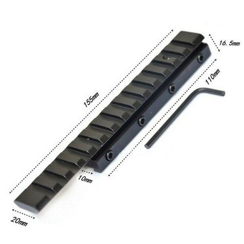 UK Dovetail To Picatinny Rail Converter Adapter 11mm to 20mm Mount Extend