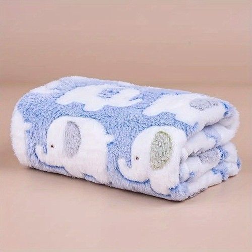 Baby Blanket Soft Fleece Elephant Pink Blue Newborn Pram Cot Car Girl Boy
