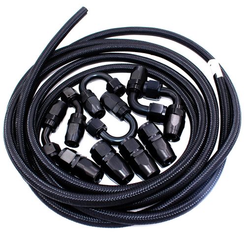 AN6 6AN Fitting Nylon Stainless Steel Braided Fuel Hose End Adapter Oil Line Kit — image 1