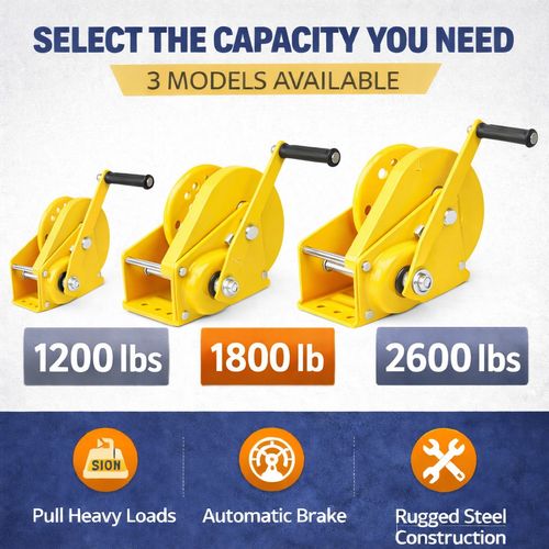 Aim Tools Hand Winch 1800LB Manual Ratchet Brake Pulling Lifting Trailer Winch — image 4