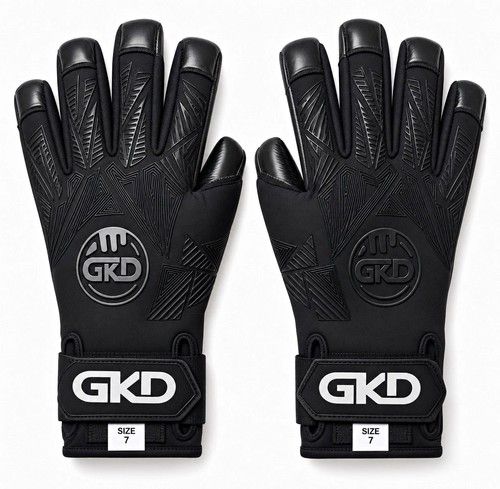 GKD Pro Grip Goalkeeper Gloves Black Size 7 Latex Grip Hook & Loop Straps