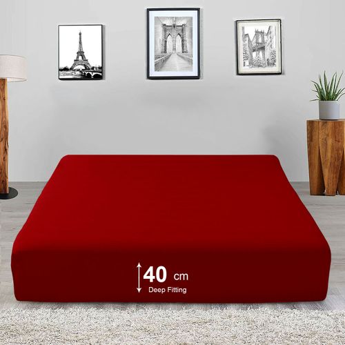 Extra Deep 40 cm Fitted Sheet Bed Sheet for Mattress Single Double King UK Size — image 2