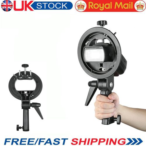 S-Type Bracket Bowens Mount Holder with Handheld Grip for Speedlite Flash — image 1
