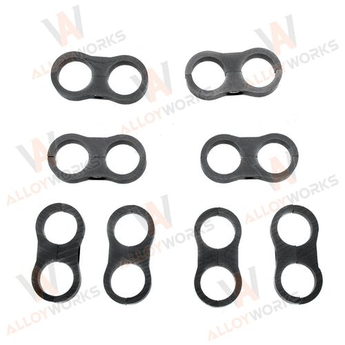 8pcs Aluminium Hose Separator Clamp Fitting/Connector 10AN Oil Fuel/Hose Line — image 1