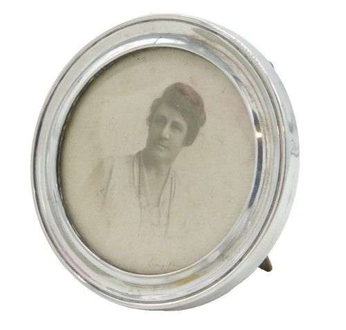 Edwardian Sterling Silver Circular Picture Frame Antique c1905 Birmingham
