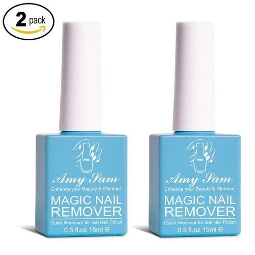 Nail Gel Polish Remover (Pack of 2) Magic Quick Burst Manicure Nail Remover 15ml