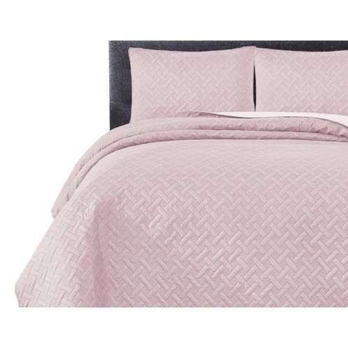 3 Pcs Quilted Reversible Bedspread Bed Throw Single Double King Size Bedding Set — image 5