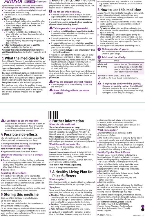 Anusol Plus HC Ointment - Soothes Itching Piles, Reduces Inflammation - 15g — image 2