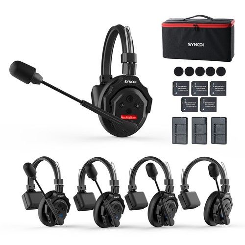 SYNCO XTALK X5 Wireless Intercom Headset Communication System 2.4GHz350M/1148FT 