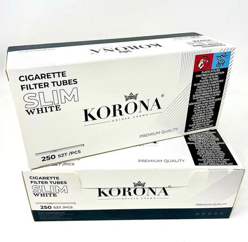 Korona SLIM White Empty Tubes 6,8 mm Diameter - 2x250 500 pcs 