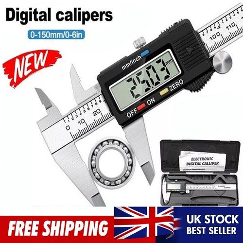 6" STAINLESS STEEL LCD DIGITAL VERNIER CALIPER 150MM MICROMETER ELECTRONIC TOOL