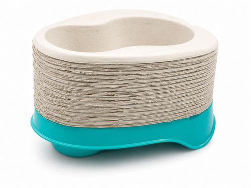 25 Disposable Pulp Cardboard 2L Bed Pan Liners with Plastic Support — image 3