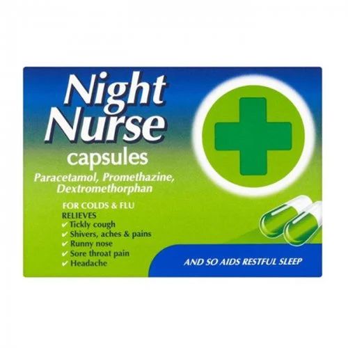 Night Nurse Cold & Flu Capsules x10 | Relieves Cough, Aches & Pains, Runny Nose — image 1