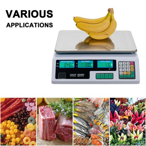 ACS-30 40kg/5g Digital Price Computing Scale for Vegetable UK Plug Silver& White — image 6